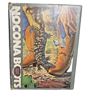 Vintage Nocona Boots Box Only Gila Monster Artist Alex Ebel 1980s Ads TX Lizard